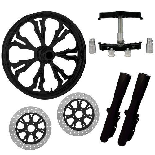 PartzBiz HD: 4402702-Summit Black 23" Wheel Tire Dual Rotors w/ Raked Triple Trees Lowers & Sliders | Summit-DUAL-BLK-KIT-PCKG PartzBiz HD: 4402702-Summit Black 23" Wheel Tire Dual Rotors w/ Raked Triple Trees Lowers & Sliders | Summit-DUAL-BLK-KIT-PCKG