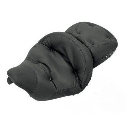 PartzBiz HD: 4402707-Mustang Super Regal Black Studded Touring Seat Driver Backrest Harley FL 08-17  | 79609