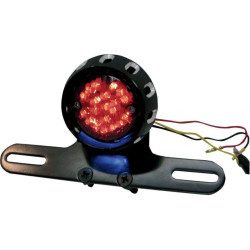 PartzBiz HD DS20100797 - Drag Speciaties Custom Bobber LED Black Taillight & License Plate Mount - 2010-0797