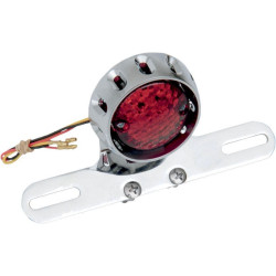 PartzBiz HD DS20100796 - Drag Speciaties Custom Bobber LED Chrome Taillight & License Plate Mount - 2010-0796