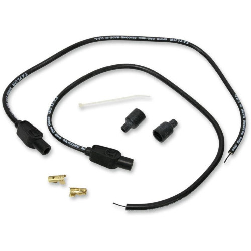 PartzBiz HD: 4402590-Sumax Taylor 8mm 24" L 180 Degree Spiro-Pro Black Spark Plug Wires Harley Custom | 76085 PartzBiz HD: 4402590-Sumax Taylor 8mm 24" L 180 Degree Spiro-Pro Black Spark Plug Wires Harley Custom | 76085