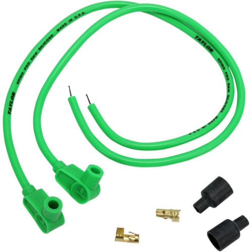 PartzBiz HD: 4402599-Sumax Taylor 8mm 24" L 90 Degree Spiro-Pro Green Spark Plug Wires Harley Custom | 76981 PartzBiz HD: 4402599-Sumax Taylor 8mm 24" L 90 Degree Spiro-Pro Green Spark Plug Wires Harley Custom | 76981