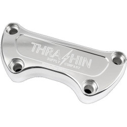PartzBiz HD DS06030795 - Thrashin Supply Co สีเงินเงา 1 ” แคลมป์แฮนด์ตัวบน FX FL TSC-2800-2 0603-0795 06030795