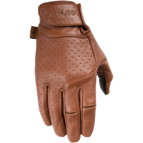PartzBiz HD: 4402405-Thrashin Supply Company Siege Brown Leather Motorcycle Gloves