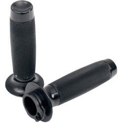 PartzBiz HD DS06300437 - Todds Cycle Aluminium Moto Black Hand Grips พร้อม Knurl Harley Cable Throttle 84-17 | เอ็มจีเค-2
