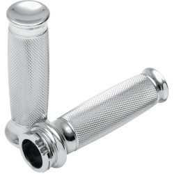 PartzBiz HD DS06300441 - Todds Cycle Aluminium Vice Chrome Hand Grips พร้อม Knurl Harley Cable Throttle 84-17 | วีจีเค-1