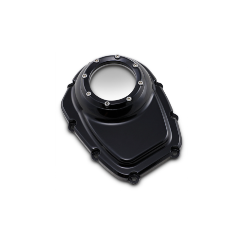 PartzBiz HD: 4402221-Trask TM-018BK Black Billet Assault Series Cam Cover w/ Window 17-Up Harley M8 Glide king electra road slim fat boy bob classic breakout camshaft aluminum plate upgrade replacement