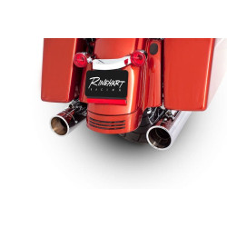 PartzBiz HD 100-0210C - ท่อ Rinehart True Dual 4 ” Chrome Slip On พร้อมปลายท่อ Chrome Harley Touring '95-Up | 100-0210C