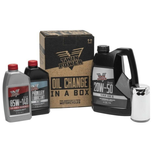 PartzBiz HD: 4402107-Twin Power 539047 Premium 20W50 Oil Change-In-A-Box 84-99 Harley Evo Big Twin Touring Dresser Bagger Softail Dyna