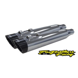 PartzBiz HD TBR005-4380499D-S - Two Brothers 0005-4380499D-S Chrome Dual Slip On Slash Cut 95-16 Harley FLH FLT 597018 exhaust touring electra glide PartzBiz HD TBR005-4380499D-S - Two Brothers 0005-4380499D-S Chrome Dual Slip On Slash Cut 95-16 Harley FLH FLT 597018 exhaust touring electra glide