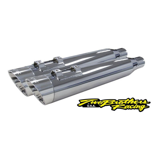 PartzBiz HD: 4402009-Two Brothers 005-4560499D-PS Chrome Comp-S Shorty 2-1 Dual Slip On 17-19 Harley M8 597013 2 in 1 Performance headers Exhaust ceramic สแตนเลสขัดเงา slash cut