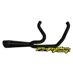 PartzBiz HD TBR005-4950199-B - Two Brothers 005-4950199-B Black Comp-S Shorty 2-1 Full System 07-16 Harley FL 597754 slash cut electra glide road king street road