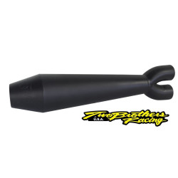 PartzBiz HD TBR005-4970199-B - Two Brothers 005-4970199-B Black Gen II 2-Into-1 Full System 18-19 Softail 597760 fatbob fatboy breakout fat tire wide exhaust harley davidson