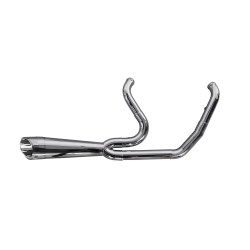 PartzBiz HD TBR005-4870199 - Two Brothers Brushed Comp-S Turnout 2-n-1 Exhaust System Harley Touring 17-19 Milwaukee Eight electra road street glide 930-02120 005-4870199