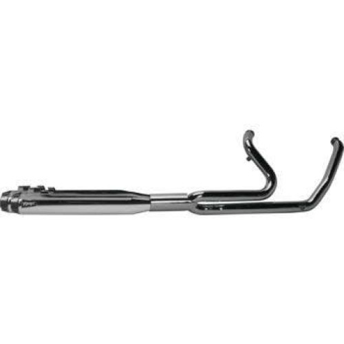 PartzBiz HD: 4401921-Two Brothers Racing 2-into-1 Comp-S Ghost Pipe Chrome Carbon Harley M8 FLH/T 597785 930-02156 005-46802 2 into 1 performance headers exhaust ceramic polished stainless steel milwaukee eight electra road street glide cvo upgrade best for davidson