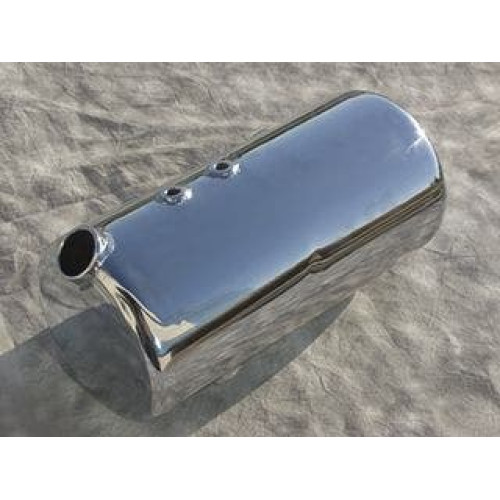 PartzBiz HD: 4401850-Ultima 26-208 Chrome Oil Tank Round 4 Quart Flat Side Fill Universal Custom Use Softail or Rigid evo chopper custom harley davidson best for