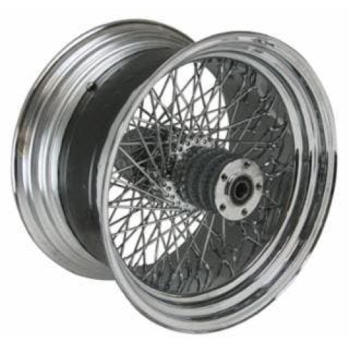 PartzBiz HD: 4401830-Ultima 36-416 Chrome 80 Spoke Rear Wheel w/ Billet Hub 18‚Äù x 10.50‚Äù 1" Axle Harley Davidson Chopper Bike Motorcycle Custom Upgrade Replacement Rim Hub Wire Old School Classic