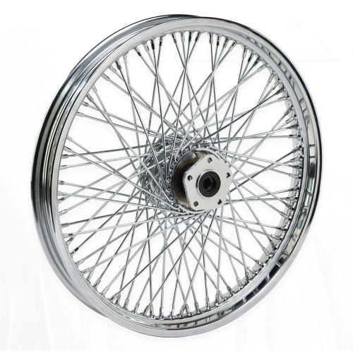 PartzBiz HD: 4401793-Ultima 36-497 Chrome 80 Spoke Front Wheel w/ Billet Hub 21‚Äùx 3.50‚Äù 1" Axle single disc