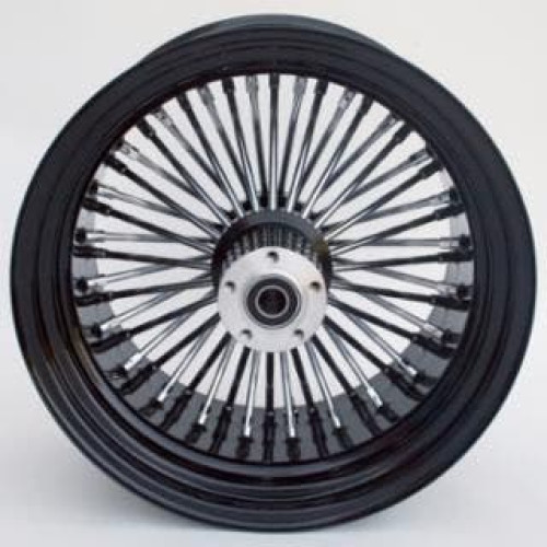 PartzBiz HD: 4401763-Ultima 37-545 Chrome Black 48 King Spoke 18 x 10.5" Rear Wheel 1" Axle 00-07 Harley Davidson Custom Chopper Bike Motorcycle Rim Classic Upgrade Replacement 