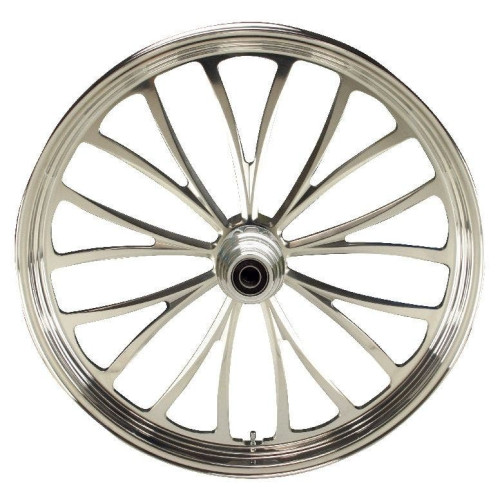 PartzBiz HD: 4401712-Ultima 37-633 Polished 26x3.5" Manhattan CNC Front Motorcycle Wheel Dual Rotor Harley Davidson Custom Bike Chopper Replacement Upgrade Rim Chrome