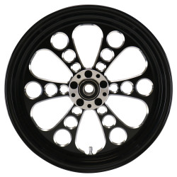 PartzBiz HD MW37-653 - Ultima 37-653 Kool Kat 18"x3.5" Black Cut CNC Rear Motorcycle Wheel Harley PartzBiz HD MW37-653 - Ultima 37-653 Kool Kat 18"x3.5" Black Cut CNC Rear Motorcycle Wheel Harley