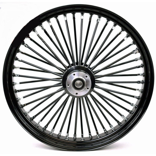 PartzBiz HD: 4401704-Ultima 37-725 Black Fat King 48 Spoke Front Wheel w/ Billet Hub 23"x3.5" Dual