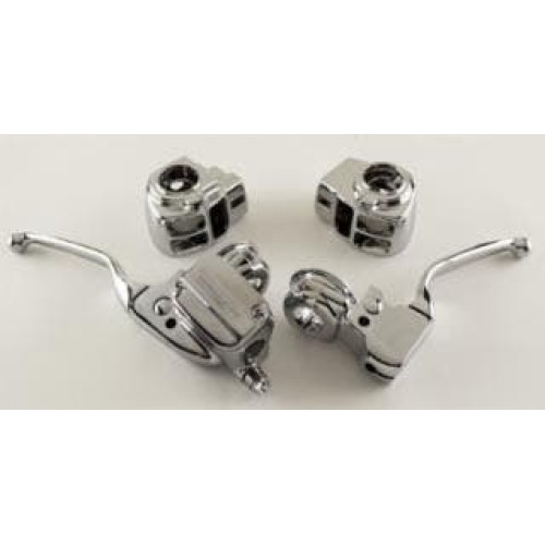 PartzBiz HD: 4401660-Ultima 47-703 Chrome Handlebar Control Kit 15mm Bore MC 08-13 Harley FL Touring | 47-703 button switch covers brake clutch levers PartzBiz HD: 4401660-Ultima 47-703 Chrome Handlebar Control Kit 15mm Bore MC 08-13 Harley FL Touring | 47-703 button switch covers brake clutch levers