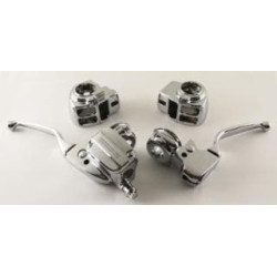 PartzBiz HD MW47-704 - ชุดควบคุมแฮนด์ Ultima 47-704 Chrome 11/16 ” Bore MC 96-07 Harley Touring | 47-704 ฝาครอบสวิตซ์ ก้านคลัตช์เบรก