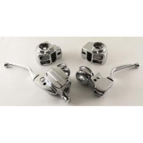 PartzBiz HD: 4401661-Ultima 47-704 Chrome Handlebar Control Kit 11/16" Bore MC 96-07 Harley Touring | 47-704 button switch cover brake clutch levers PartzBiz HD: 4401661-Ultima 47-704 Chrome Handlebar Control Kit 11/16" Bore MC 96-07 Harley Touring | 47-704 button switch cover brake clutch levers