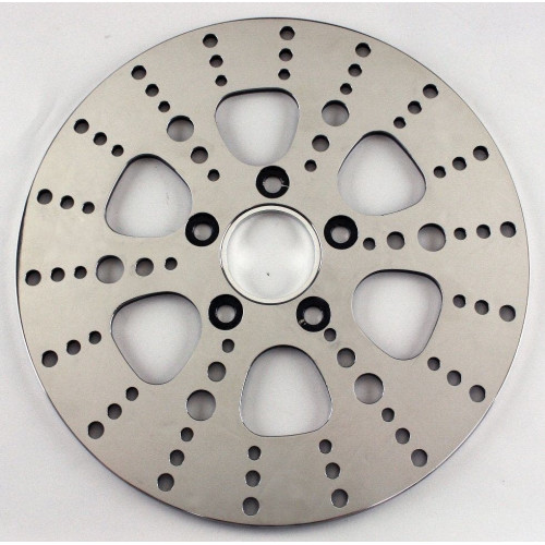 PartzBiz HD: 4401564-Ultima 90-770 Polished 11.5" Kool Kat Drilled Front Brake Rotor Harley 84-Up custom performance upgrade replacement best motorcycle bike chopper bagger disc brakes PartzBiz HD: 4401564-Ultima 90-770 Polished 11.5" Kool Kat Drilled Front Brake Rotor Harley 84-Up custom performance upgrade replacement best motorcycle bike chopper bagger disc brakes