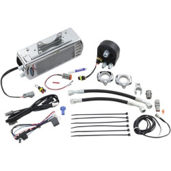 PartzBiz HD DS07130203 - UltraCool SMT-2C Chrome Fan Cooled Plug N Play Oil Cooler kit 09-16 Harley-Davidson Touring street แผนที่ electra glide king FLH FLT 0713-0203 07130203
