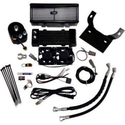 PartzBiz HD DS07130154 - ชุดออยคูลเลอร์ UltraCool DY-1F สีดำแบน 99-17 Harley-Davidson Dyna FXD & FXDWG 0713-0154 07130154