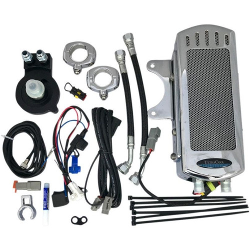 PartzBiz HD: 4401454-UltraCool SMSP-1C Side Mount Fan Cooled Oil Cooler Kit 04-19 Harley Sporster 1100 1200 750 833 Performance Replacement Upgrade Cooling System