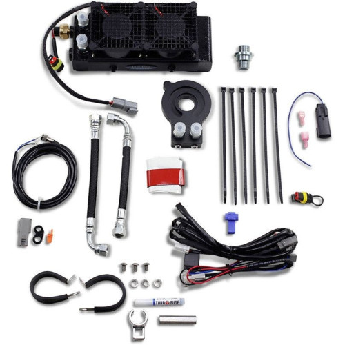 PartzBiz HD: 4401459-UltraCool SMT8-3 Dual Liquid Cooled Oil Cooler Kit Harley Touring FLHT FLT 17-Up เครื่องยนต์ใหม่ที่ดีที่สุด มอเตอร์ M8 Milwaukee Eight Old Pump Filter Lines Hose Upgrade 0713-0226 07130226