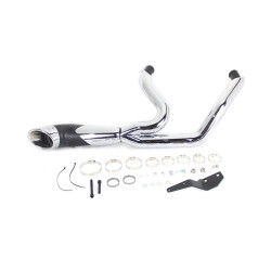 PartzBiz HD VT29-0048 - V-Twin 2-into-1 Exhaust Header Set Black Harley Milwaukee Eight 17-20