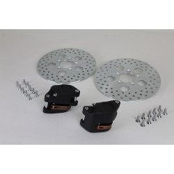 PartzBiz HD VT23-1214 - V-Twin 23-1214 สีดำด้านหน้า Dual Disc Caliper & 10” Disc Kit 73-83 Harley FX XL sportster super glide replcement อัพเกรดเบรค PartzBiz HD VT23-1214 - V-Twin 23-1214 สีดำด้านหน้า Dual Disc Caliper & 10” Disc Kit 73-83 Harley FX XL sportster super glide replcement อัพเกรดเบรค