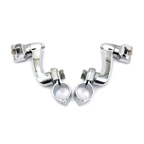 PartzBiz HD: 4401304-V-Twin 26-0753 Chrome Highway Bar Footpeg 1 1/4" Mount Set Black bars Aftermarket Custom chopper bike Blackout Replacement Upgrade custom bagger dresser 26-0058