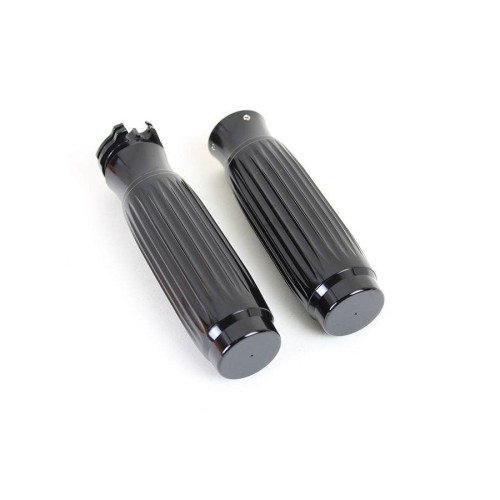 PartzBiz HD: 4401254-V-Twin 28-0462 Rib Style Handlebar Grip Set Retro Classic Chopper Harley 84-17