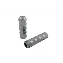 PartzBiz HD VT28-0586 - V-Twin 28-0586 Chrome Billet Faceted เพชรสไตล์ Handlebar Grips Harley 82-17 PartzBiz HD VT28-0586 - V-Twin 28-0586 Chrome Billet Faceted เพชรสไตล์ Handlebar Grips Harley 82-17