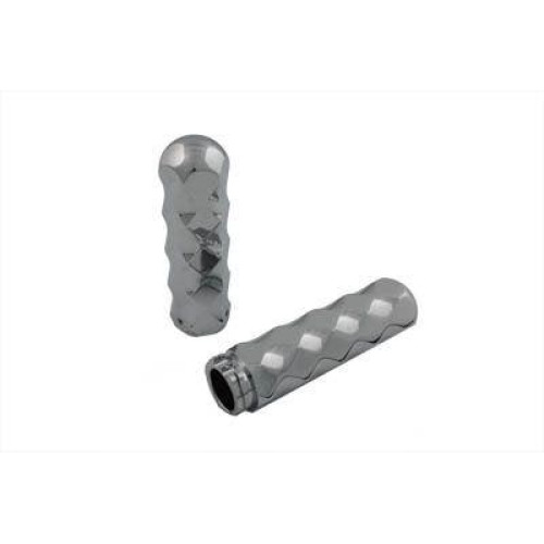 PartzBiz HD: 4401255-V-Twin 28-0586 Chrome Billet Faceted Diamond Style Handlebar Grips Harley 82-17 PartzBiz HD: 4401255-V-Twin 28-0586 Chrome Billet Faceted Diamond Style Handlebar Grips Harley 82-17