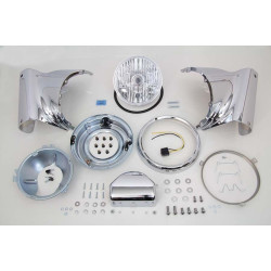 PartzBiz HD VT33-1428 - V-Twin 33-1428 Chrome 7 ” ฝาครอบไฟหน้า Nacelle Kit 86-17 Harley Softail FLST PartzBiz HD VT33-1428 - V-Twin 33-1428 Chrome 7 ” ฝาครอบไฟหน้า Nacelle Kit 86-17 Harley Softail FLST