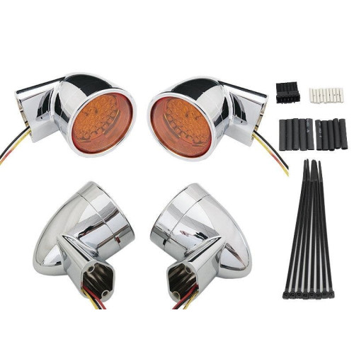 PartzBiz HD: 4401175-V-Twin 33-5001 Chrome Revox Bullet Style LED Turn Signal Lamp Kit Harley 94-13 Amber LED Motorcycle Turn Signals Harley Davidson Softail Bullet Best New Upgrade Replacement PartzBiz HD: 4401175-V-Twin 33-5001 Chrome Revox Bullet Style LED Turn Signal Lamp Kit Harley 94-13 Amber LED Motorcycle Turn Signals Harley Davidson Softail Bullet Best New Upgrade Replacement