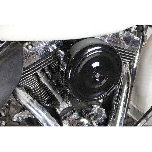 PartzBiz HD: 4401156-V-Twin 34-0262 Black 8" Round Air Intake Filter Cleaner 50mm Harley FLH 08-16 PartzBiz HD: 4401156-V-Twin 34-0262 Black 8" Round Air Intake Filter Cleaner 50mm Harley FLH 08-16