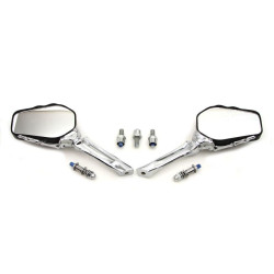 PartzBiz HD VT34-1319 - V-Twin 34-1319 ชุดกระจกโครงกระดูกพร้อมก้านทรงกระดูก Chrome Harley 65-Up electra street road glide king softail dyna ดีที่สุดสำหรับรถชอปเปอร์แบ็กเกอร์แบบคัสตอม PartzBiz HD VT34-1319 - V-Twin 34-1319 ชุดกระจกโครงกระดูกพร้อมก้านทรงกระดูก Chrome Harley 65-Up electra street road glide king softail dyna ดีที่สุดสำหรับรถชอปเปอร์แบ็กเกอร์แบบคัสตอม