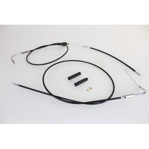 PartzBiz HD: 4401097-V-Twin 36-0879 Stainless Steel Extended Throttle & Idler Cables Harley FLH 02-07