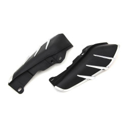 PartzBiz HD VT51-0422 - V-Twin 51-0422 Black Windshield Deflector Set Chrome Trim OE 61400028 FLT 09-Up bodywork wind shield deflector davidson electra road street glide king