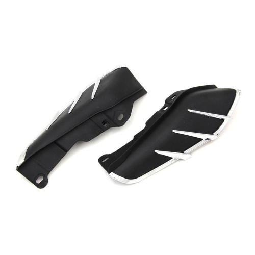 PartzBiz HD: 4400975-V-Twin 51-0422 Black Windshield Deflector Set Chrome Trim OE 61400028 FLT 09-Up bodywork wind shield deflector davidson electra road street glide king