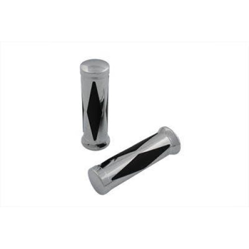 PartzBiz HD: 4400936-V-Twin Chrome Diamond Style 1" Grip Set w/ Chrome End Cap Harley 74-Up 28-0446 PartzBiz HD: 4400936-V-Twin Chrome Diamond Style 1" Grip Set w/ Chrome End Cap Harley 74-Up 28-0446