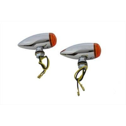 PartzBiz HD: 4400899-V-Twin 33-0473 Chrome LED Mini Bullet Turn Signals Amber LED Lights 3/8" Stem PartzBiz HD: 4400899-V-Twin 33-0473 Chrome LED Mini Bullet Turn Signals Amber LED Lights 3/8" Stem