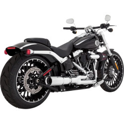 PartzBiz HD VH-16545 - Vance & Hines Chrome Hi Output 2 into 1 Short Exhaust Harley Breakout & Rocker | 16545